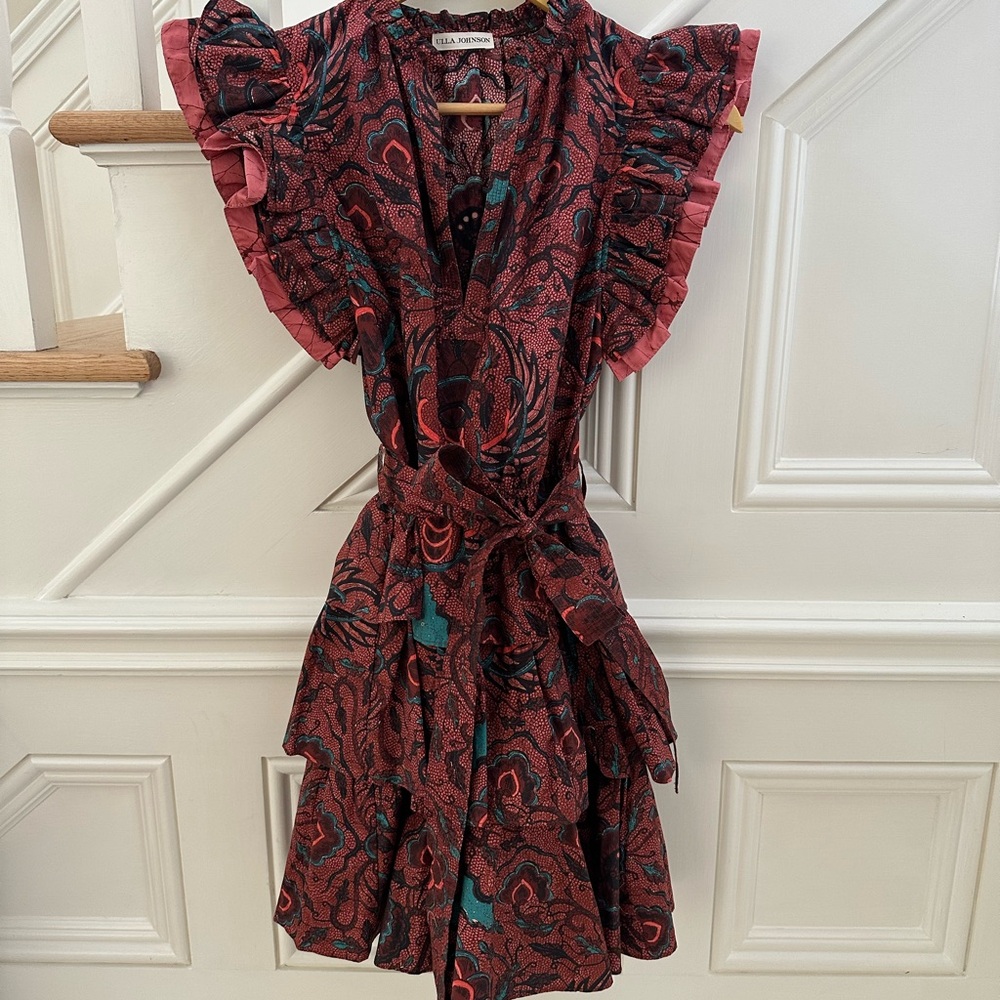 Ulla Johnson Honoria Tiered Ruffle Mini Dress Size 0